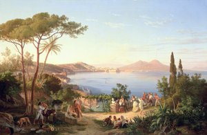 Nápolyi-öböl táncoló olaszokkal, 1850 körül